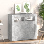 Buffet avec lumières LED gris béton 80x35x75 cm