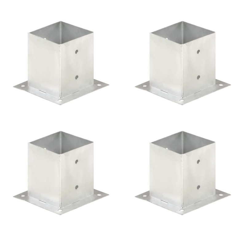 Ancres de poteau 4 pcs Métal galvanisé 121 mm