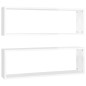 Étagère cube murale 2 pcs Blanc brillant 80x15x26,5cm