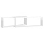 Étagère cube murale 2 pcs Blanc brillant 80x15x26,5cm