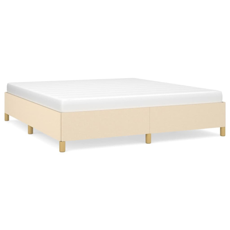 Cadre de lit sans matelas crème 180x200 cm tissu