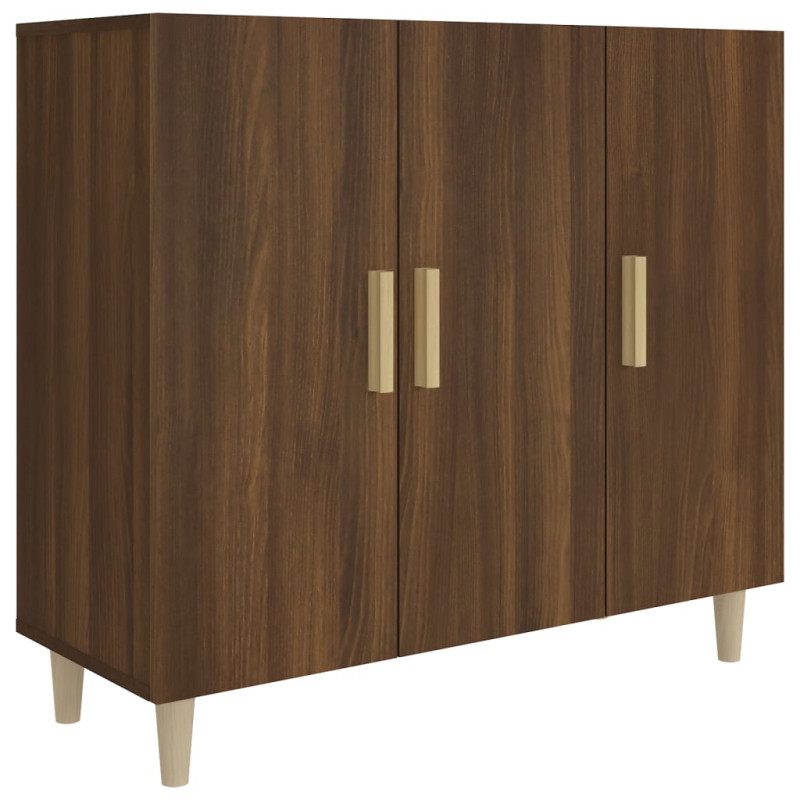 Buffet chêne marron 90x34x80 cm bois d ingénierie