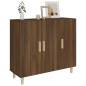 Buffet chêne marron 90x34x80 cm bois d ingénierie