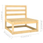 Salon de jardin 2 pcs avec coussins Bois de pin massif