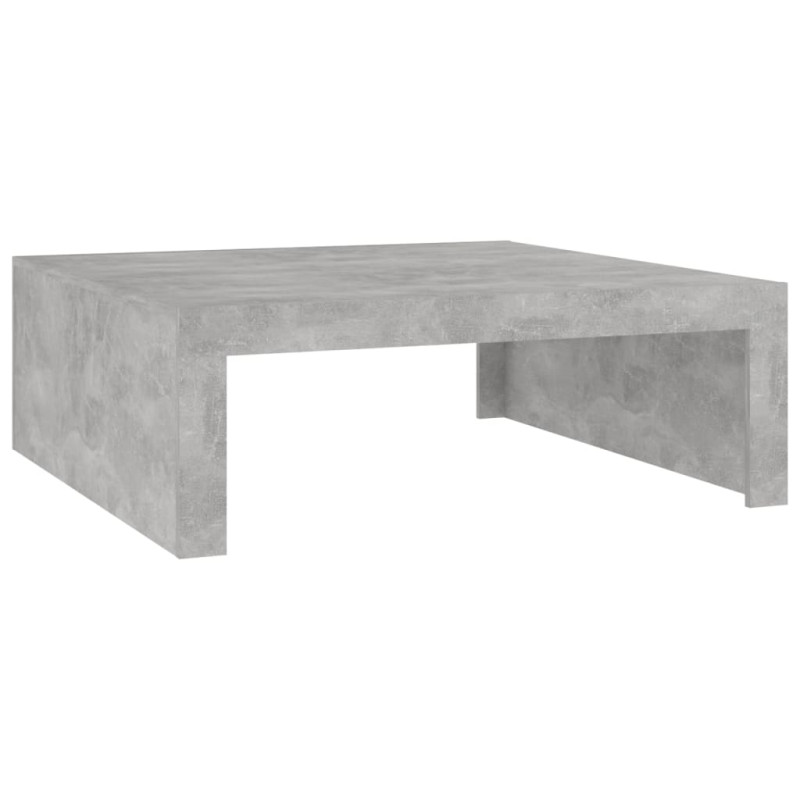 Table basse gris béton 100x100x35 cm bois d ingénierie