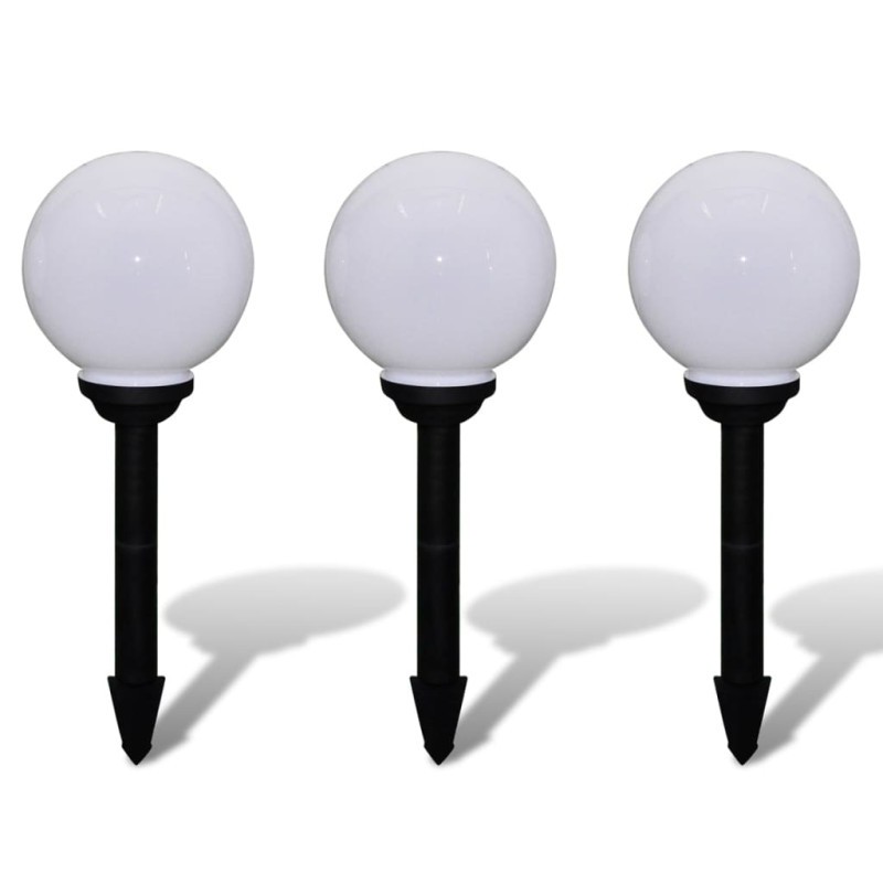 Lampes d allée à LED 3 pcs 20 cm avec piquet de sol