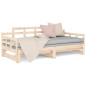 Lit coulissant sans matelas bois de pin massif 2x(90x200) cm