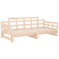 Lit coulissant sans matelas bois de pin massif 2x(90x200) cm