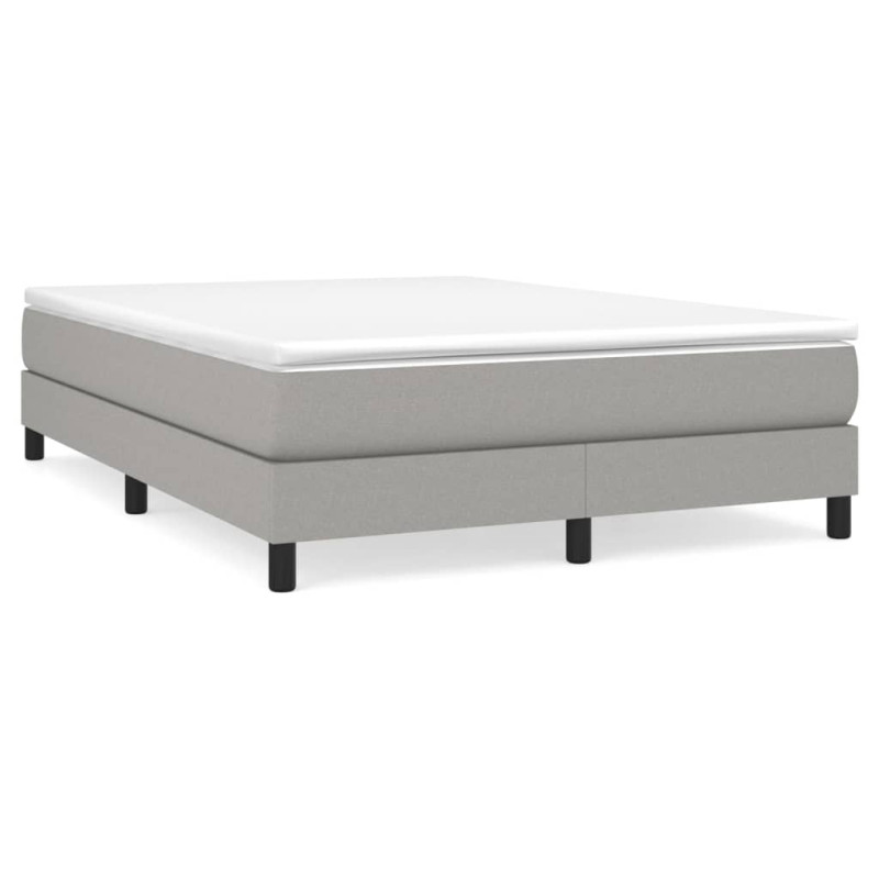 Cadre de lit sans matelas gris clair 140x200 cm tissu