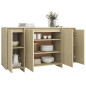 Buffet chêne sonoma 135x41x75 cm bois d ingénierie