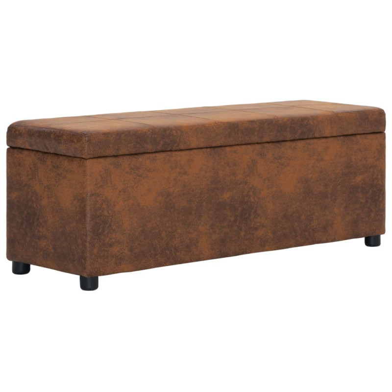 Banc avec compartiment de rangement 116 cm Marron Similicuir