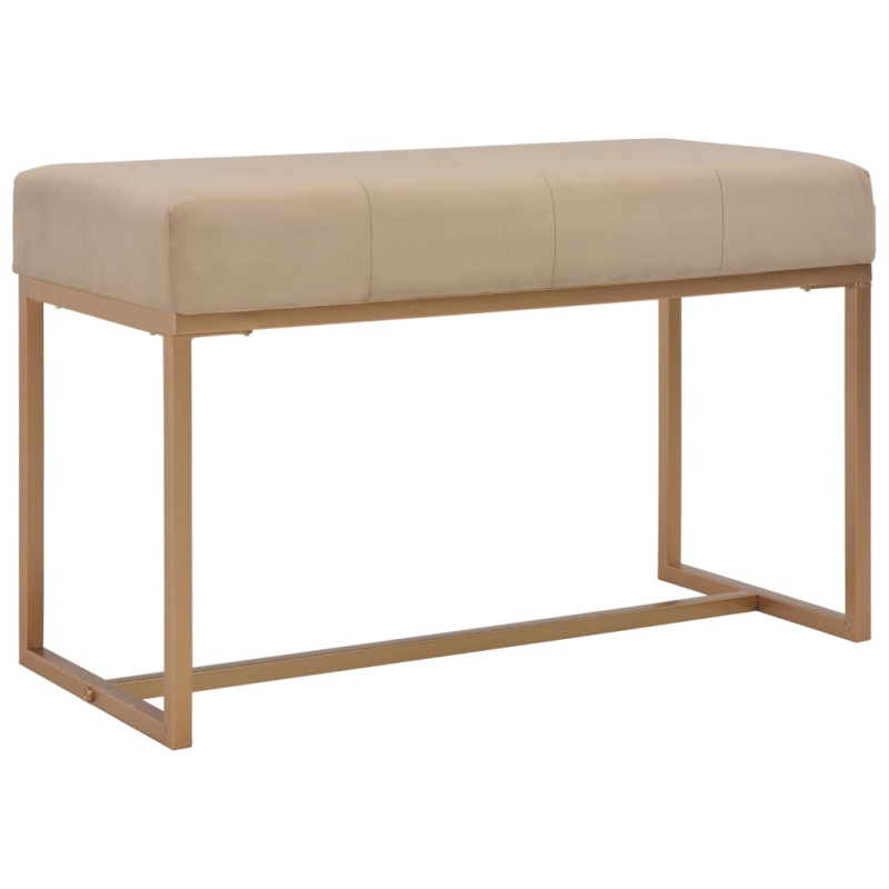 Banc d entrée beige 80 cm velours