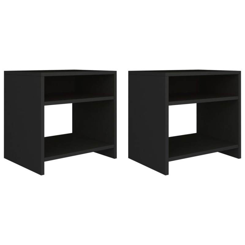 Tables de chevet 2 pcs Noir 40x30x40 cm Bois d ingénierie