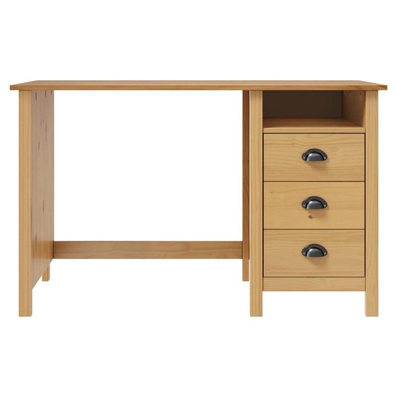 Bureau Hill avec 3 tiroirs 120x50x74 cm Pin solide