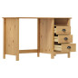 Bureau Hill avec 3 tiroirs 120x50x74 cm Pin solide