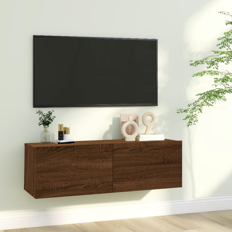 Armoire murale TV Chêne marron 100x30x30 cm Bois d ingénierie