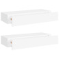 Étagères à tiroirs murales 2 pcs Blanc 60x23,5x10 cm MDF