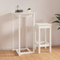 Table de bar Blanc 60x60x110 cm Bois massif de pin