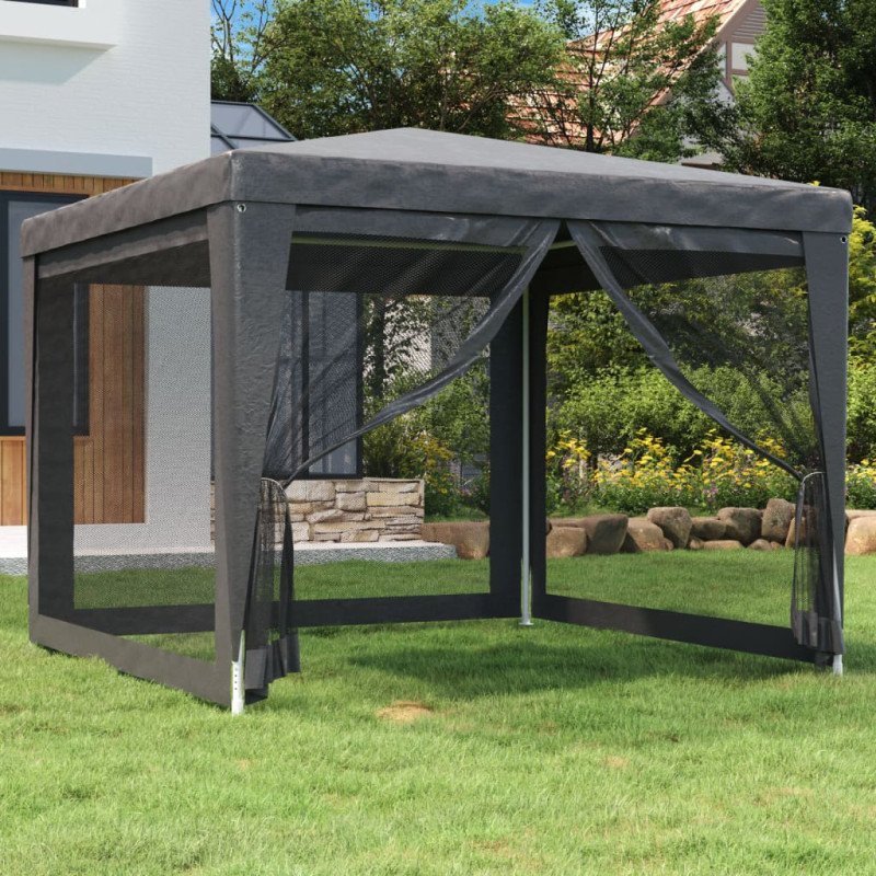 Tente de fête avec 4 parois latérales en maille Anthracite 3x3m