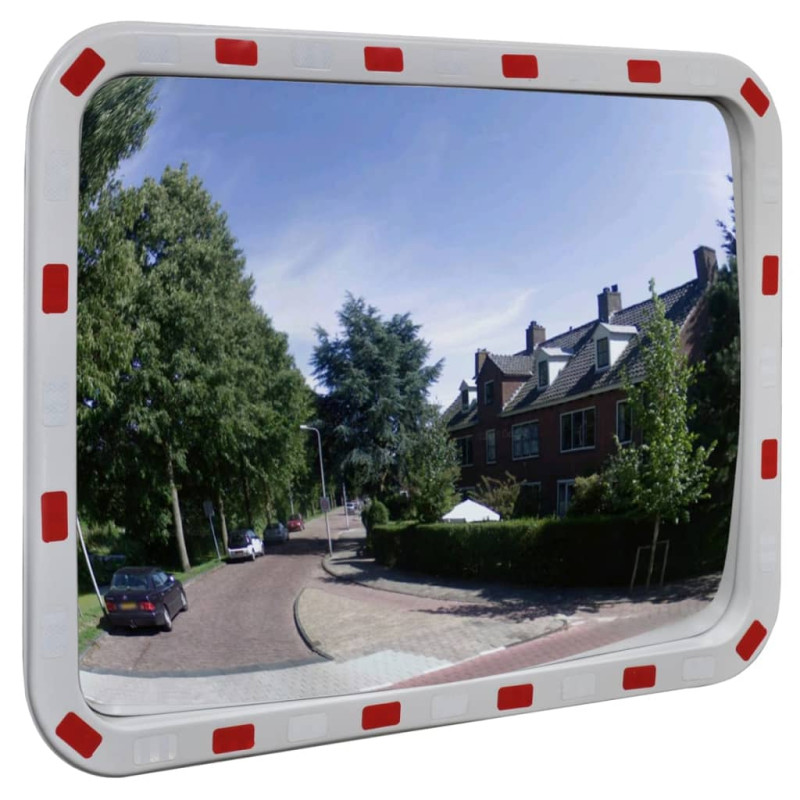 Miroir de trafic convexe rectangulaire 60x80cm et réflecteurs 