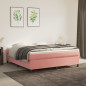 Cadre de lit sans matelas rose 160x200 cm velours