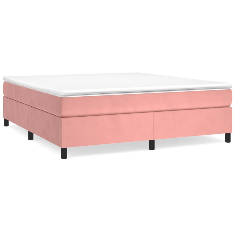 Cadre de lit sans matelas rose 160x200 cm velours