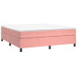 Cadre de lit sans matelas rose 160x200 cm velours