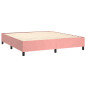 Cadre de lit sans matelas rose 160x200 cm velours