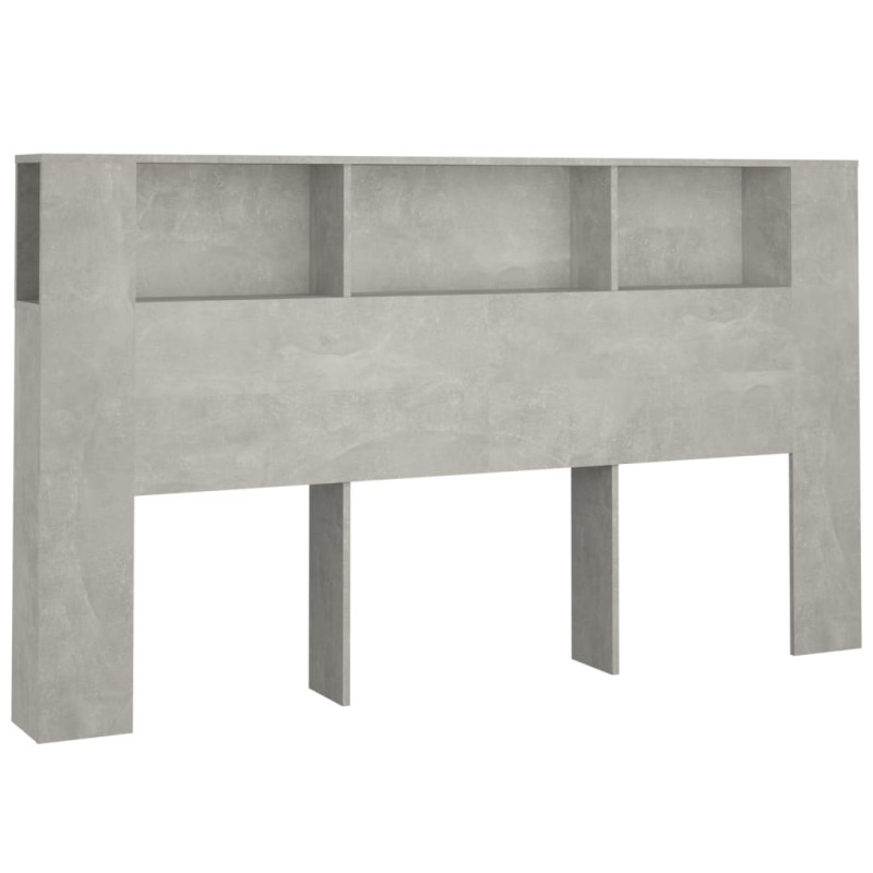 Armoire de tête de lit Gris béton 180x18,5x104,5 cm