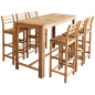 Table et chaises de bar 7 pcs Bois d acacia massif