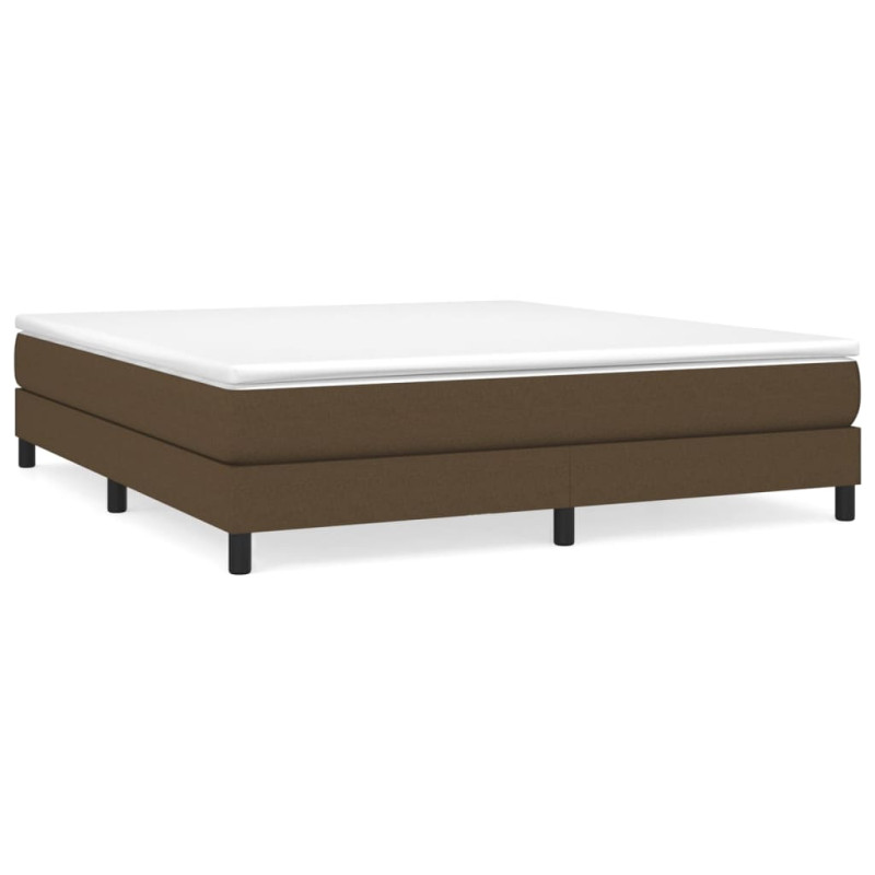 Cadre de lit sans matelas marron foncé 180x200 cm tissu