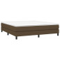 Cadre de lit sans matelas marron foncé 180x200 cm tissu