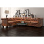 Canapé d angle Chesterfield 6 Places Cuir artificiel Marron 