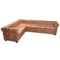 Canapé d angle Chesterfield 6 Places Cuir artificiel Marron 