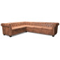 Canapé d angle Chesterfield 6 Places Cuir artificiel Marron 