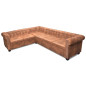 Canapé d angle Chesterfield 6 Places Cuir artificiel Marron 