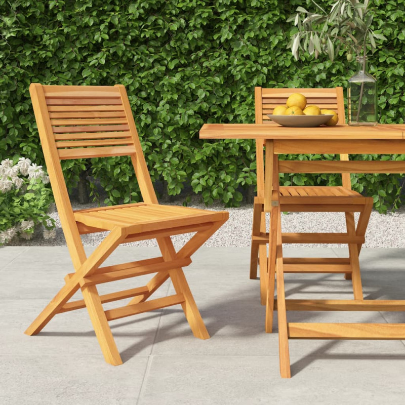 Chaises de jardin pliantes lot de 2 47x62x90cm bois massif teck