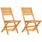 Chaises de jardin pliantes lot de 2 47x62x90cm bois massif teck