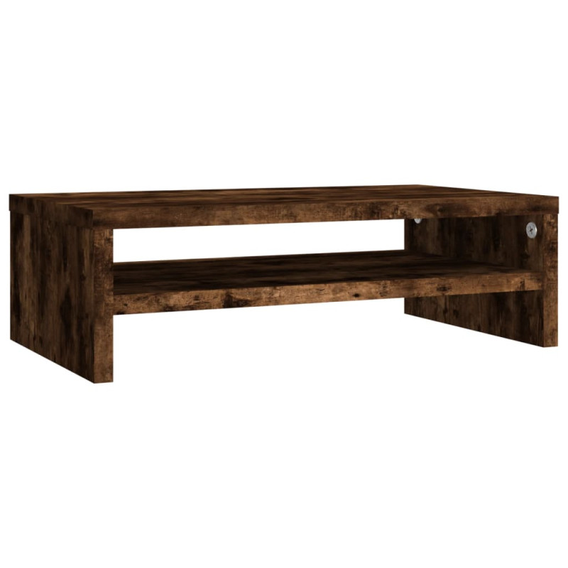 Support de moniteur Chêne fumé 42x24x13 cm Bois d ingénierie