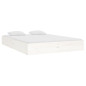 Cadre de lit sans matelas blanc bois massif 120x190 cm