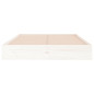 Cadre de lit sans matelas blanc bois massif 120x190 cm