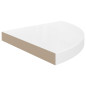 Étagère d angle flottante blanc brillant 35x35x3,8 cm MDF