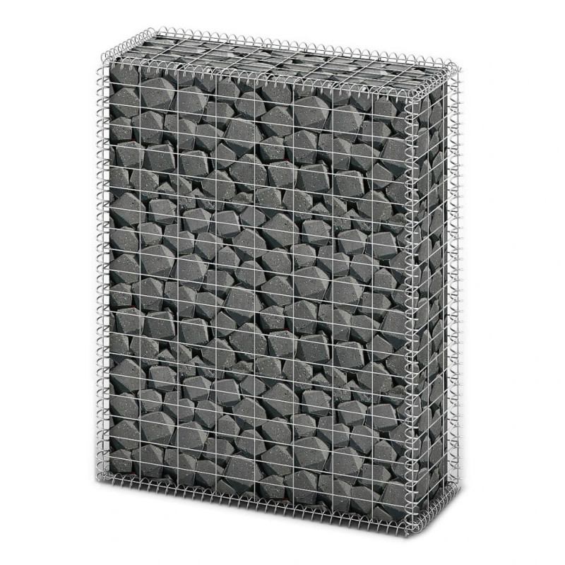 Panier de gabion avec couvercle Fil galvanisé 100 x 80 x 30 cm 