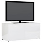 Meuble TV Blanc brillant 80x34x36 cm Bois d ingénierie