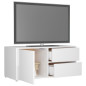 Meuble TV Blanc brillant 80x34x36 cm Bois d ingénierie