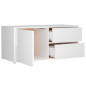 Meuble TV Blanc brillant 80x34x36 cm Bois d ingénierie