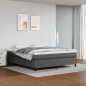 Cadre de lit sans matelas gris 160x200 cm similicuir