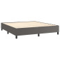 Cadre de lit sans matelas gris 160x200 cm similicuir