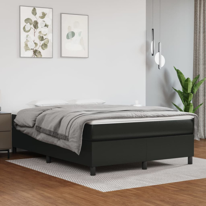 Cadre de lit sans matelas noir 140x190 cm similicuir