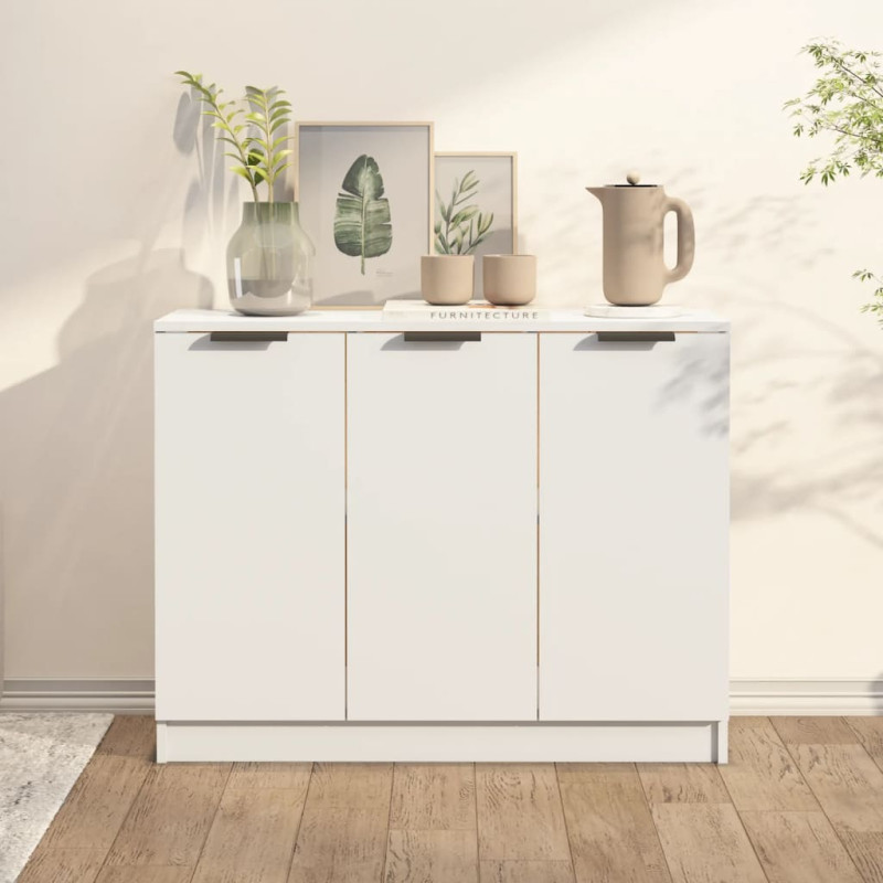 Buffet Blanc 90,5x30x70 cm Bois d ingénierie